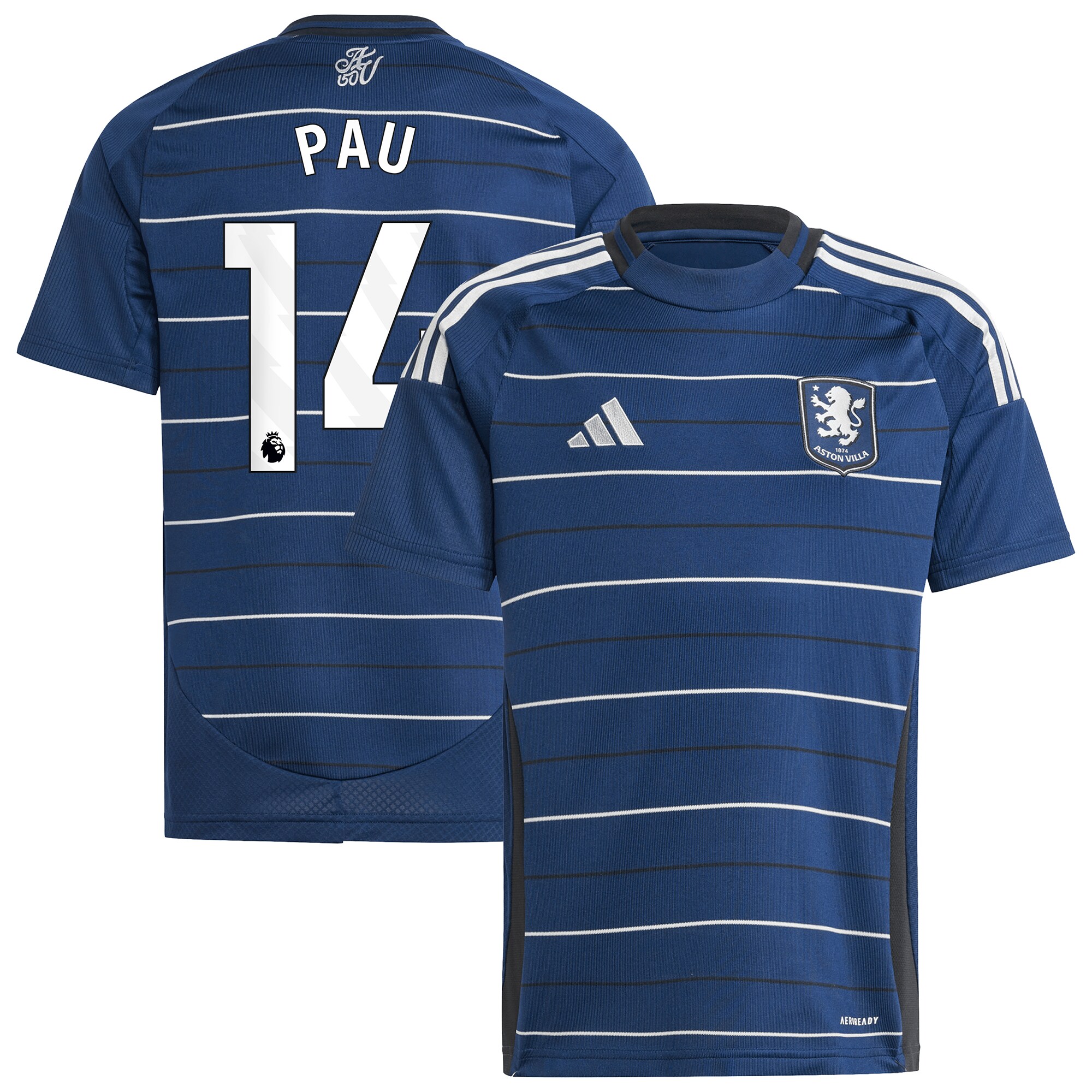 aston villa adidas third shirt 2024-25 – kids with pau 14 printing Collection | Official Aston Villa FC Gear Online