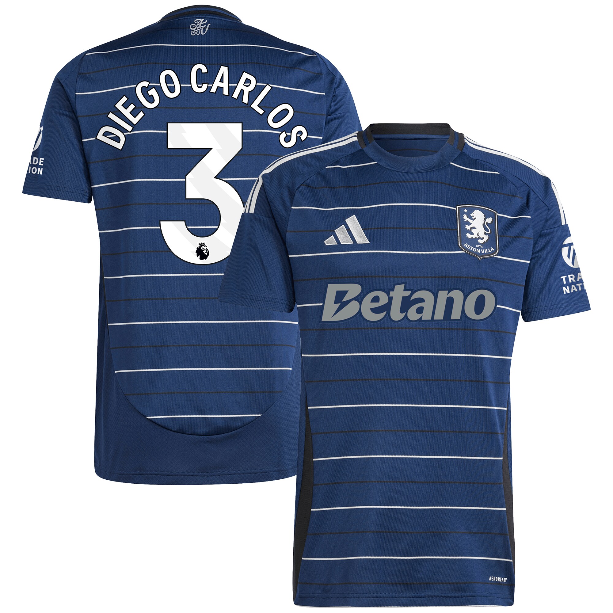 aston villa adidas third shirt 2024-25 with diego carlos 3 printing Collection | Official Aston Villa FC Gear Online