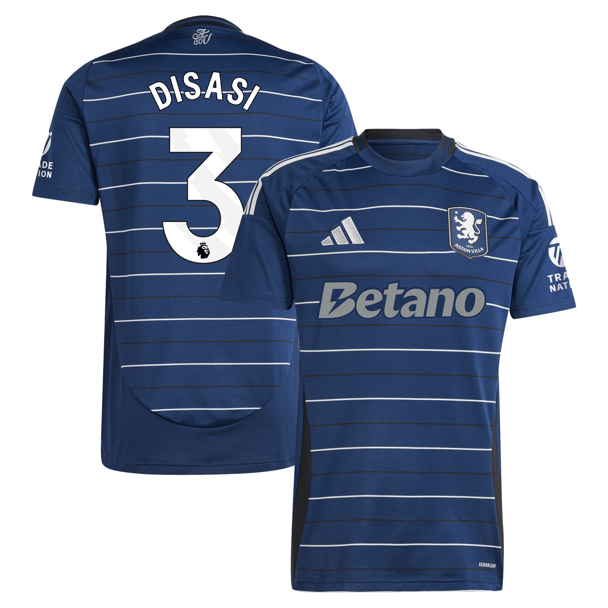 aston villa adidas third shirt 2024-25 with disasi 3 printing Collection | Official Aston Villa FC Gear Online