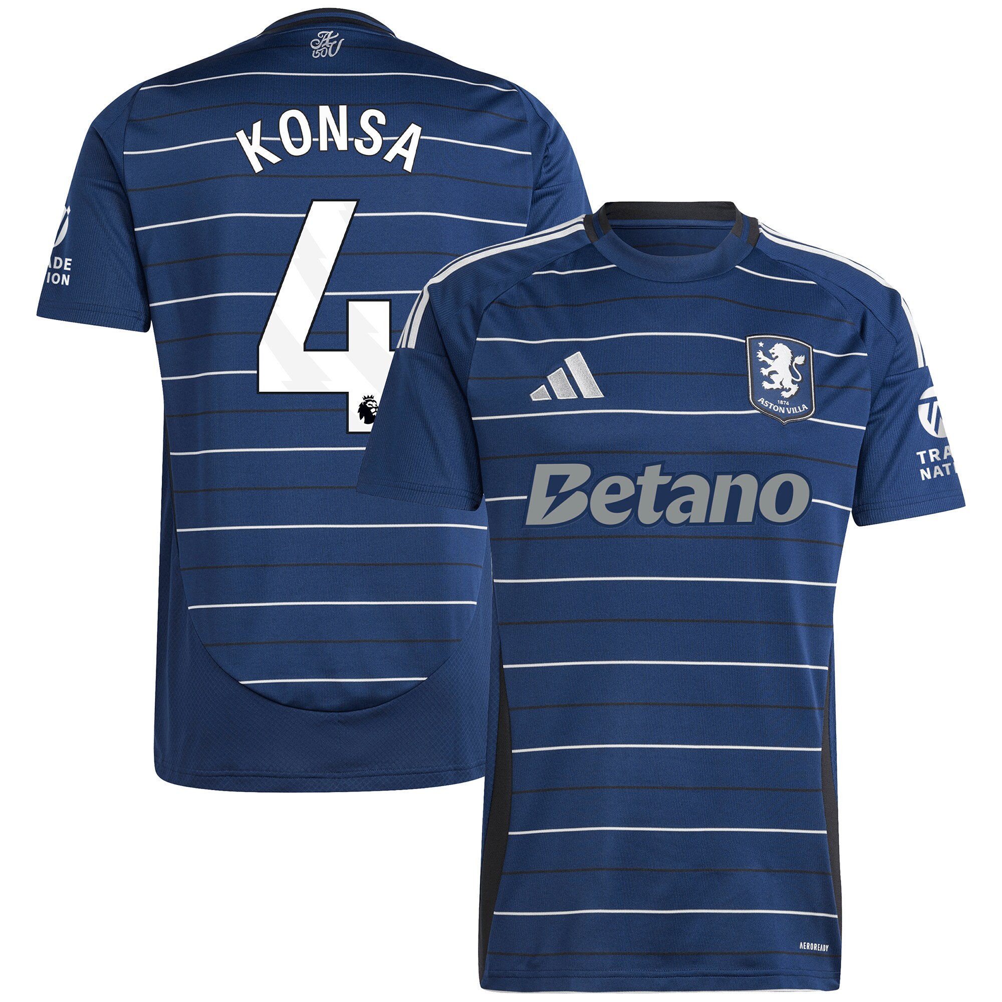 aston villa adidas third shirt 2024-25 with konsa 4 printing Collection | Official Aston Villa FC Gear Online