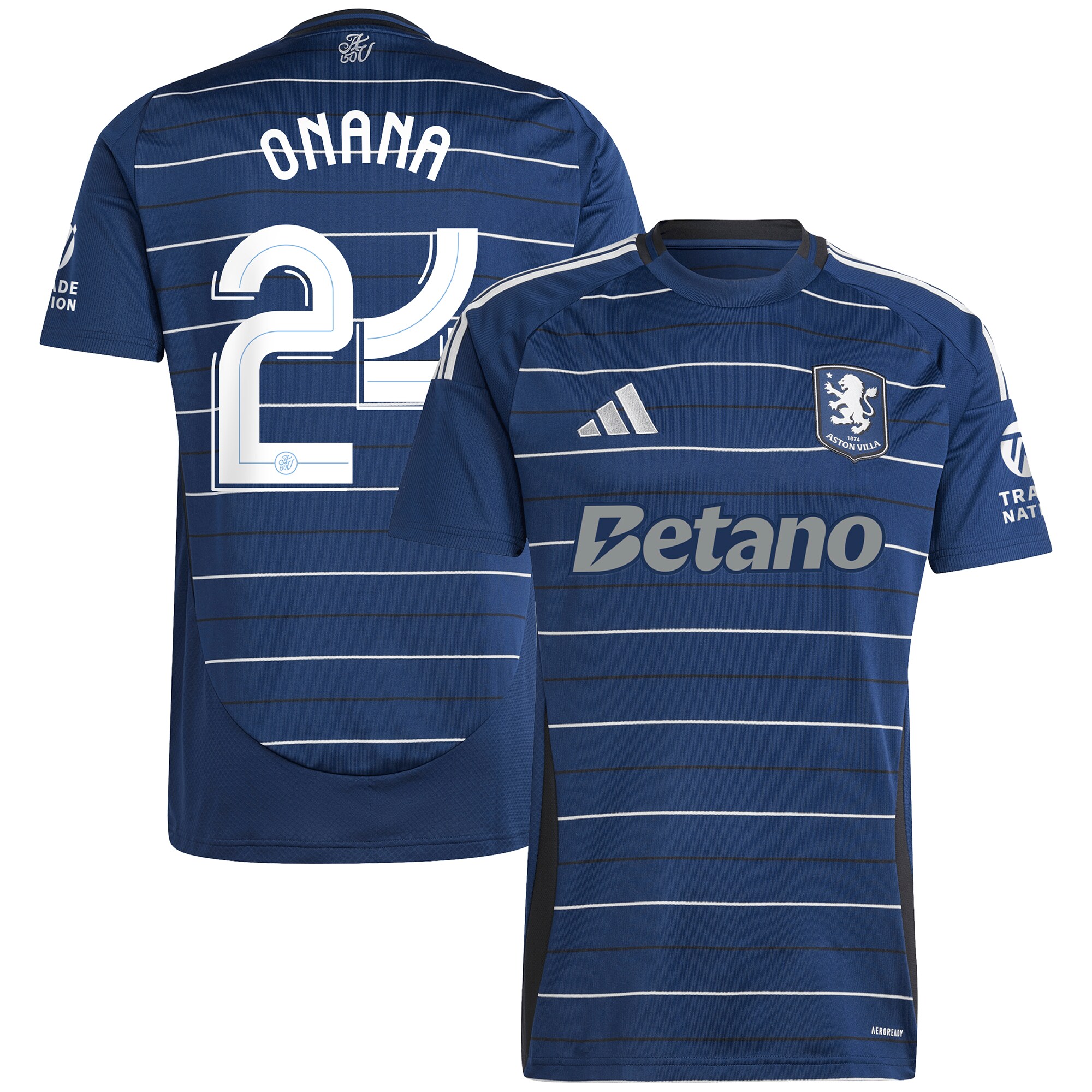 aston villa adidas third shirt 2024-25 with onana 24 cup printing Collection | Official Aston Villa FC Gear Online