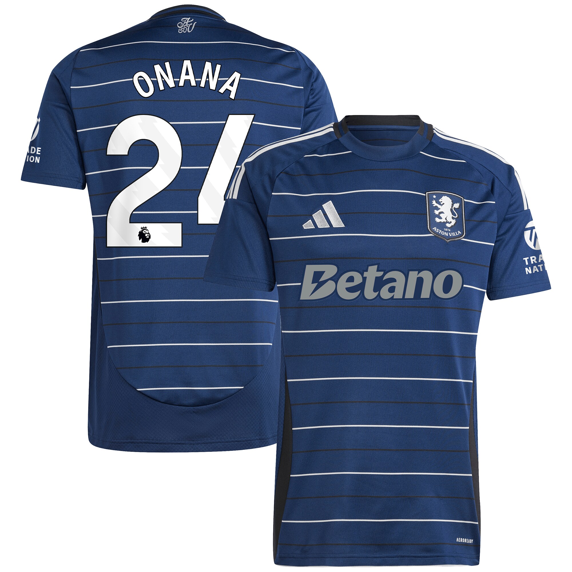 aston villa adidas third shirt 2024-25 with onana 24 printing Collection | Official Aston Villa FC Gear Online