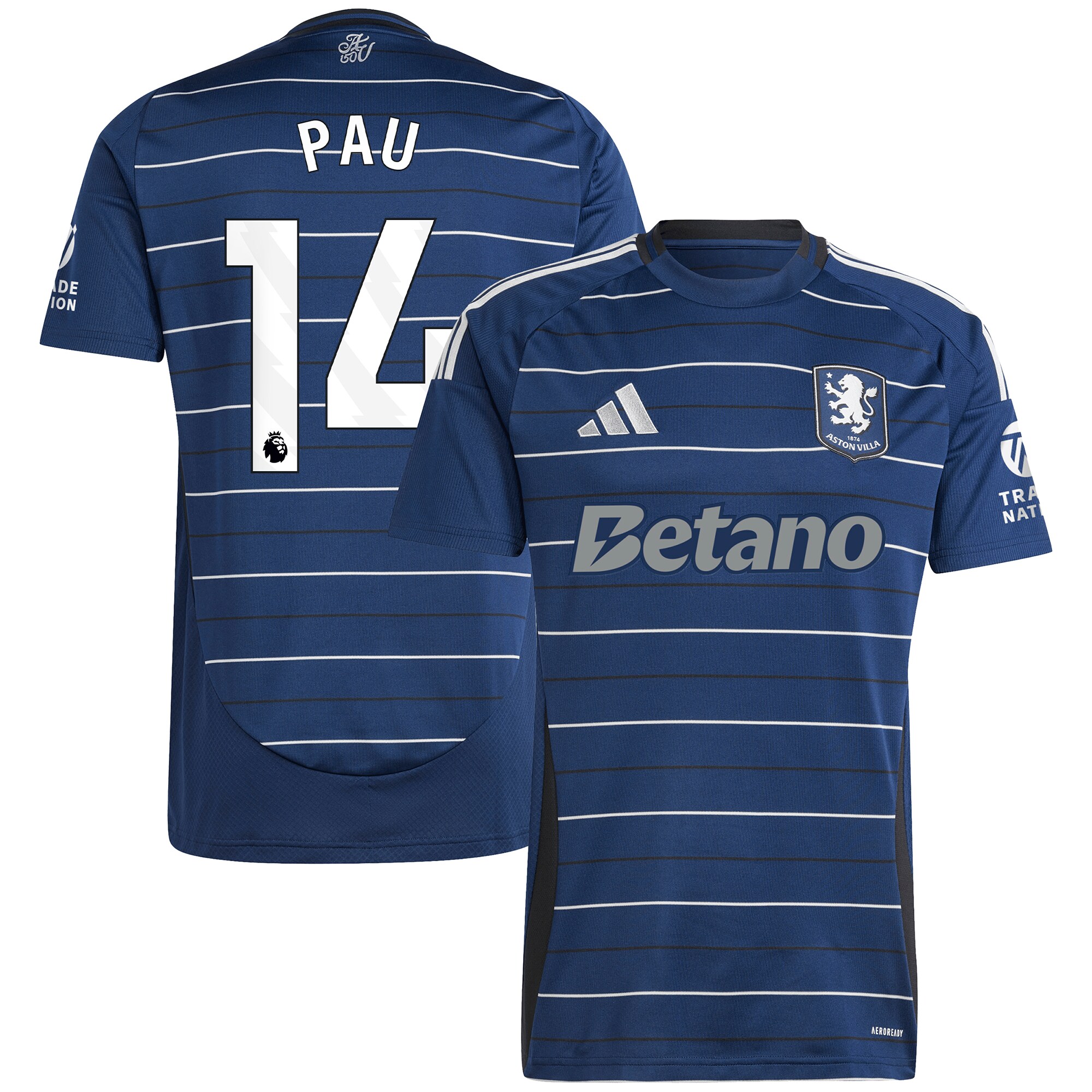 aston villa adidas third shirt 2024-25 with pau 14 printing Collection | Official Aston Villa FC Gear Online
