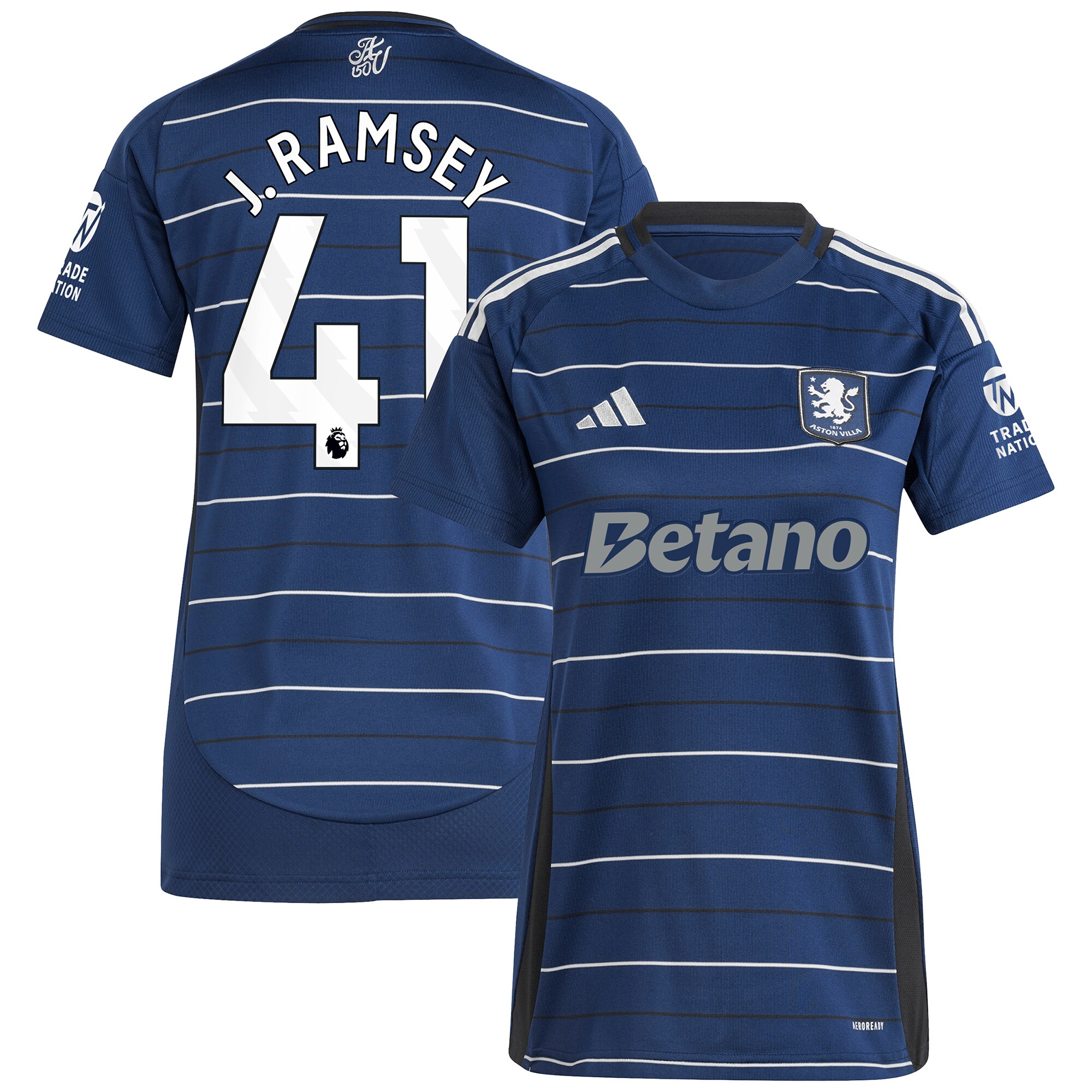 aston villa adidas third shirt 2024-25 – womens with j. ramsey 41 printing Collection | Official Aston Villa FC Gear Online
