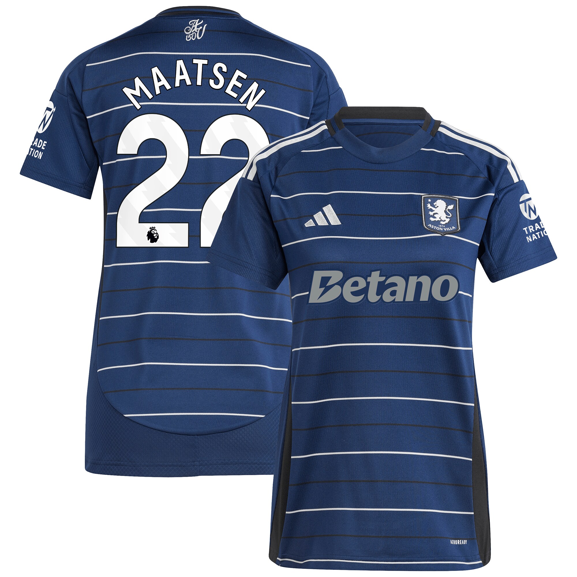 aston villa adidas third shirt 2024-25 – womens with maatsen 22 printing Collection | Official Aston Villa FC Gear Online