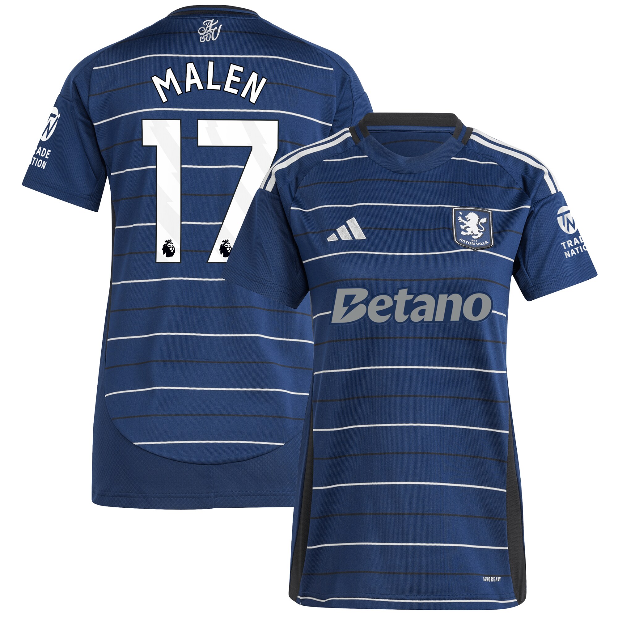 aston villa adidas third shirt 2024-25 – womens with malen 17 printing Collection | Official Aston Villa FC Gear Online