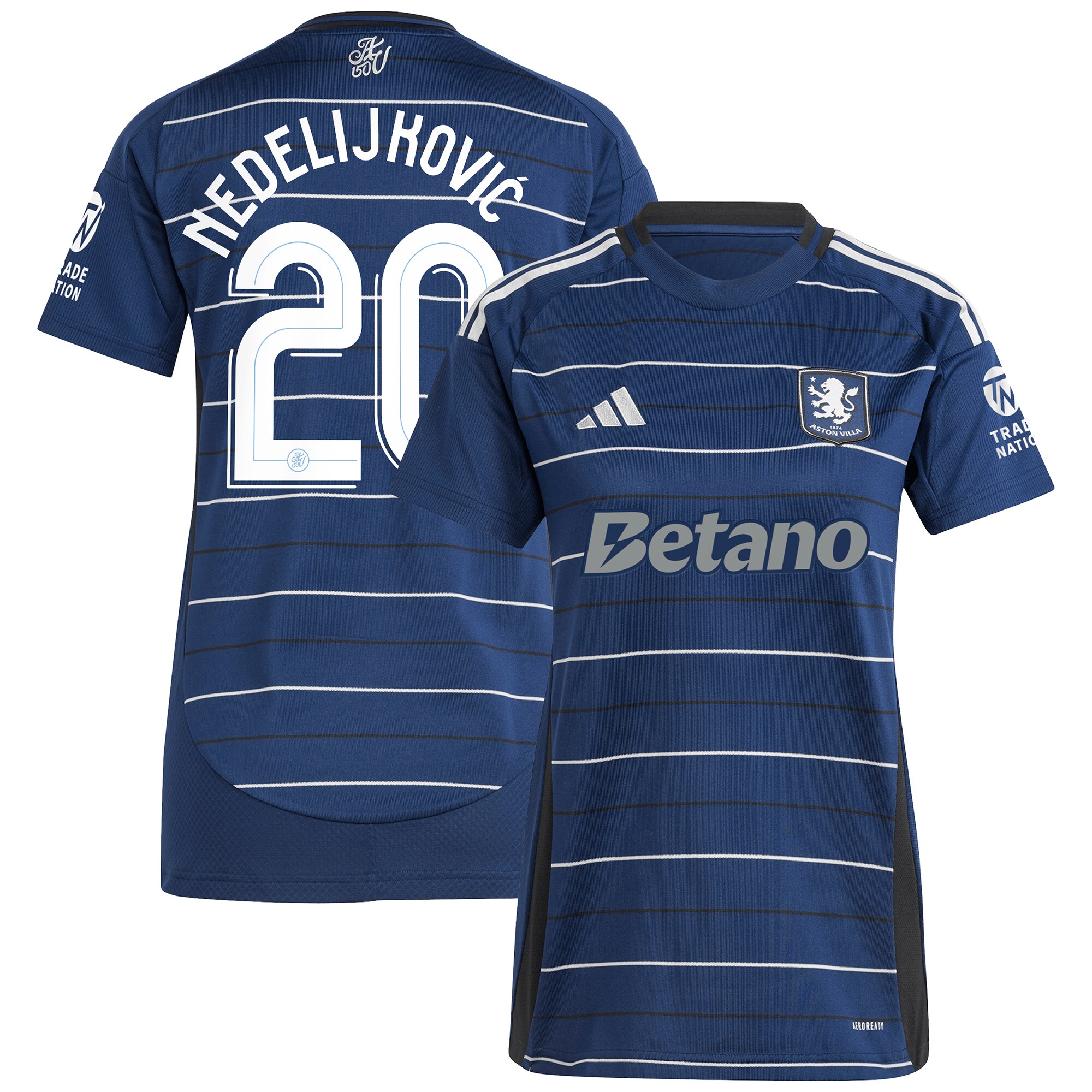 aston villa adidas third shirt 2024-25 – womens with nedeljković 20 cup printing Collection | Official Aston Villa FC Gear Online