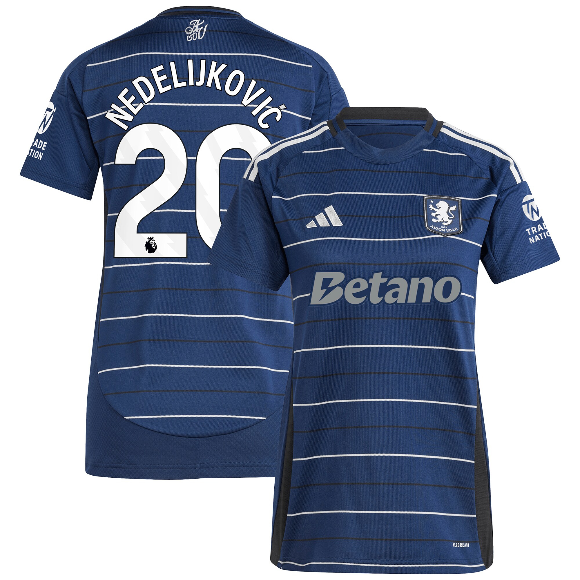 aston villa adidas third shirt 2024-25 – womens with nedeljković 20 printing Collection | Official Aston Villa FC Gear Online