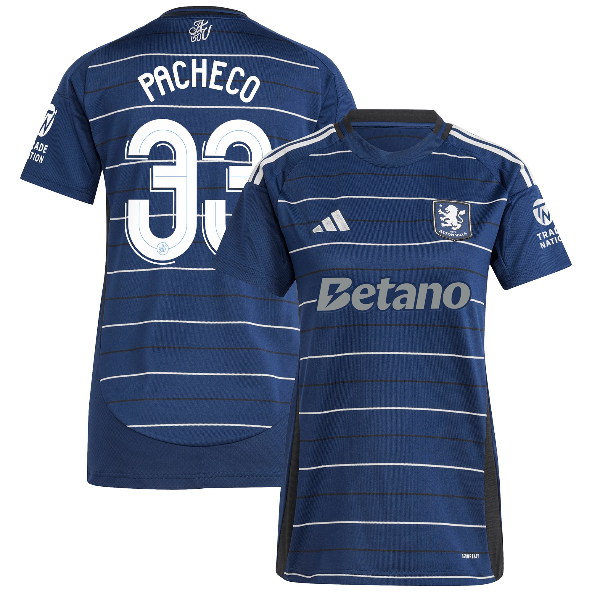 aston villa adidas third shirt 2024-25 – womens with pacheco 33 cup printing Collection | Official Aston Villa FC Gear Online