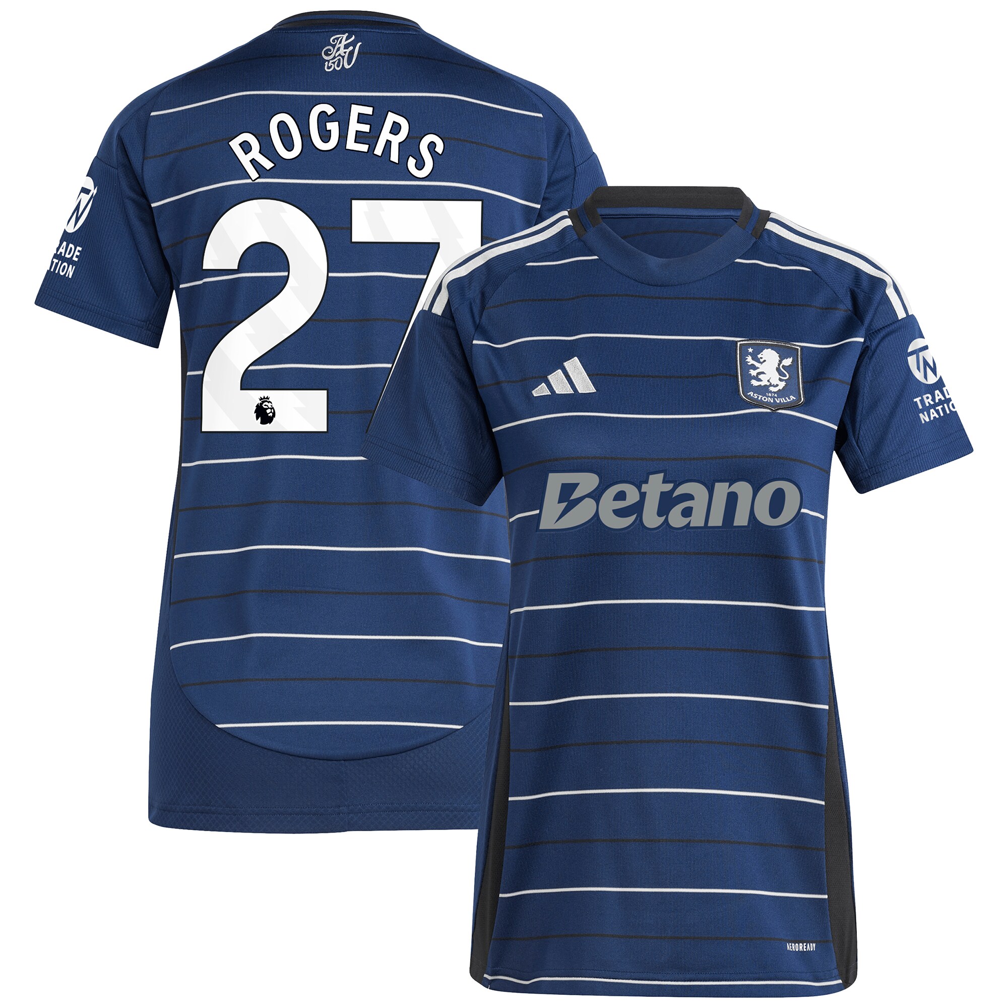 aston villa adidas third shirt 2024-25 – womens with rogers 27 printing Collection | Official Aston Villa FC Gear Online