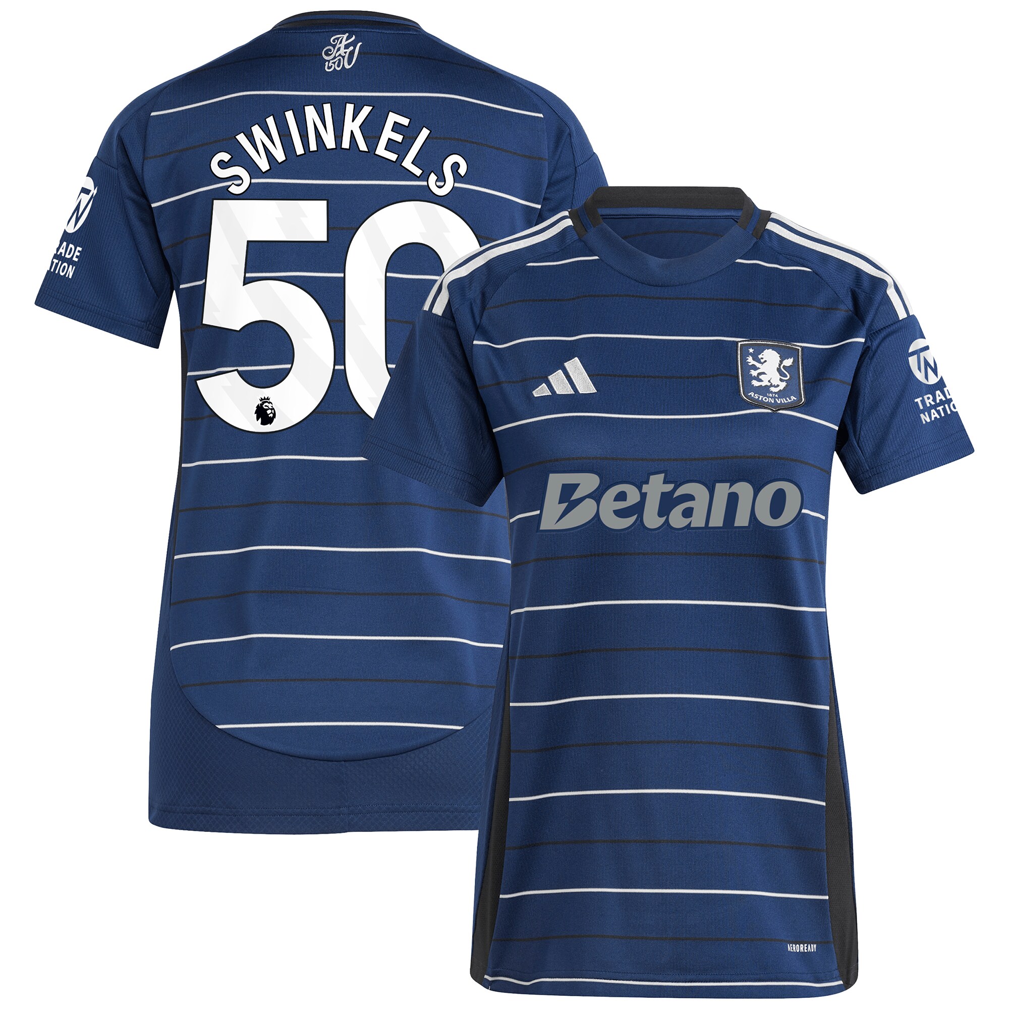 aston villa adidas third shirt 2024-25 – womens with swinkels 50 printing Collection | Official Aston Villa FC Gear Online