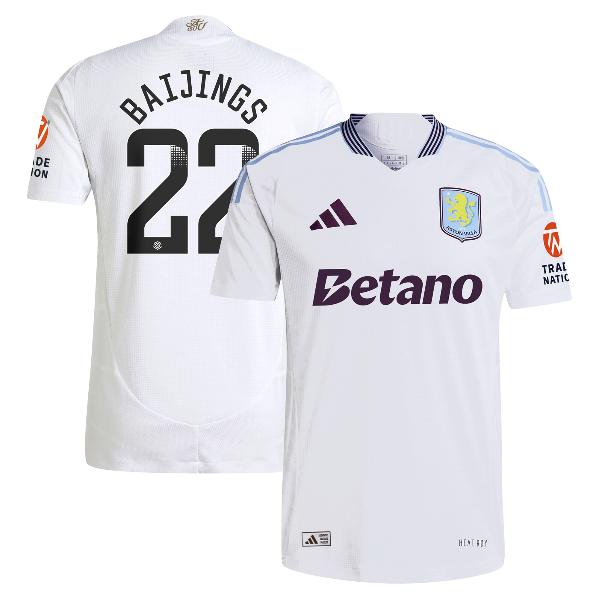 aston villa adidas wsl away authentic shirt 2024-25 with baijings 22 printing Collection | Official Aston Villa FC Gear Online