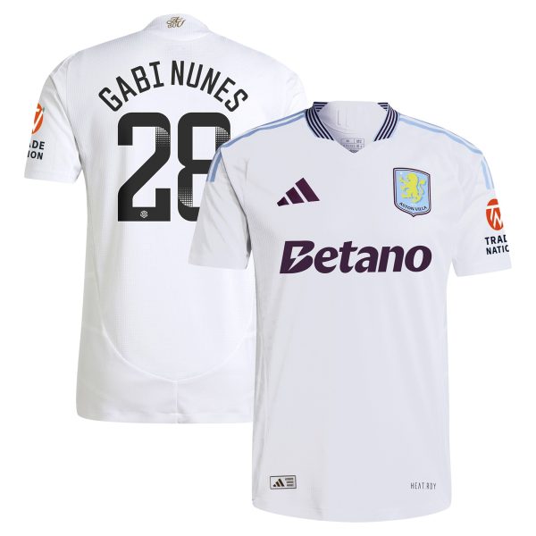 aston villa adidas wsl away authentic shirt 2024-25 with gabi nunes 28 printing Collection | Official Aston Villa FC Gear Online