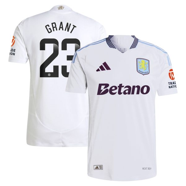 aston villa adidas wsl away authentic shirt 2024-25 with grant 23 printing Collection | Official Aston Villa FC Gear Online