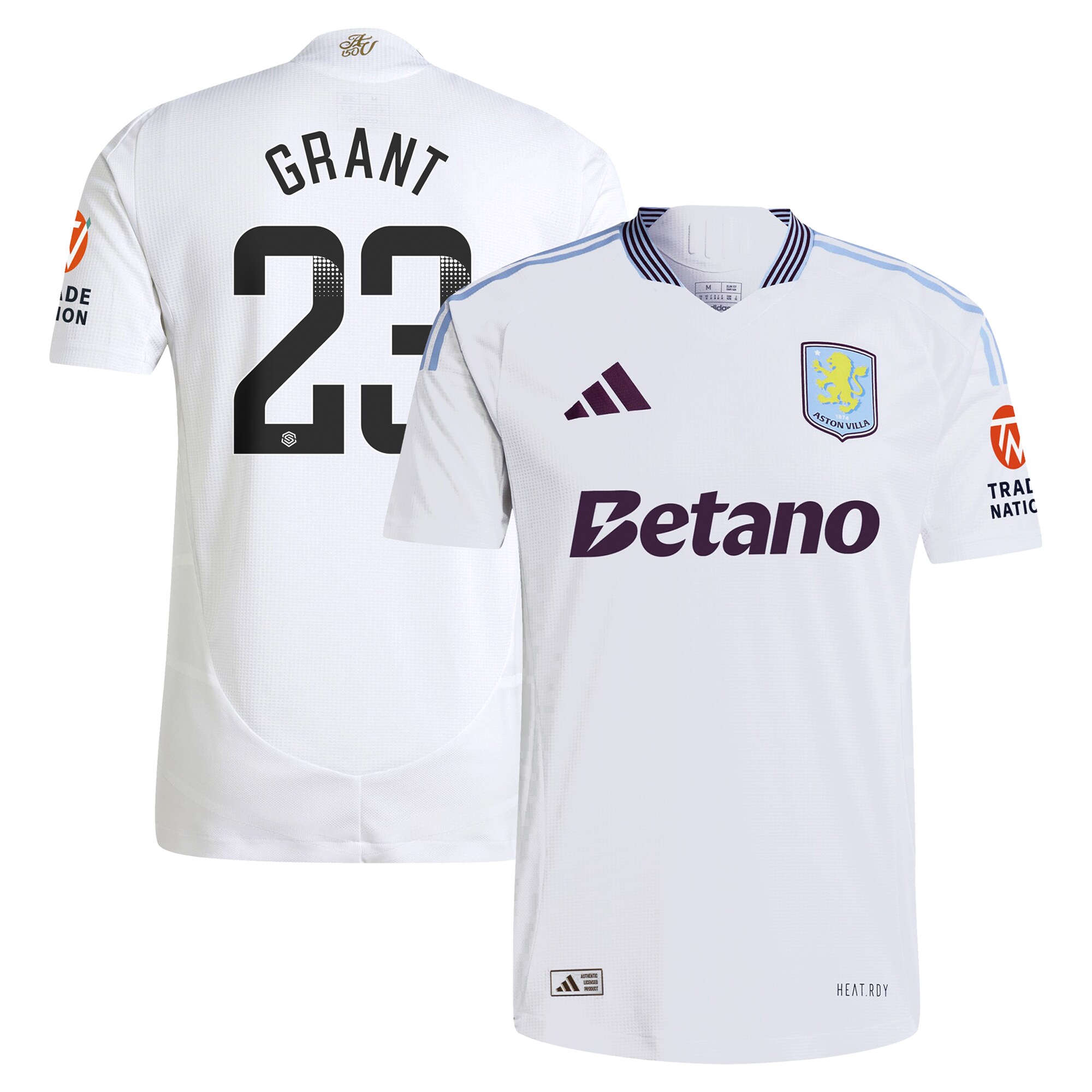 aston villa adidas wsl away authentic shirt 2024-25 with grant 23 printing Collection | Official Aston Villa FC Gear Online
