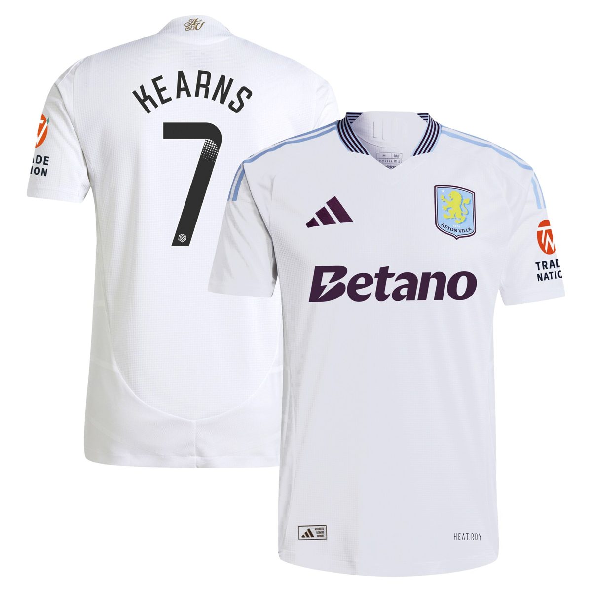 aston villa adidas wsl away authentic shirt 2024-25 with kearns 7 printing Collection | Official Aston Villa FC Gear Online