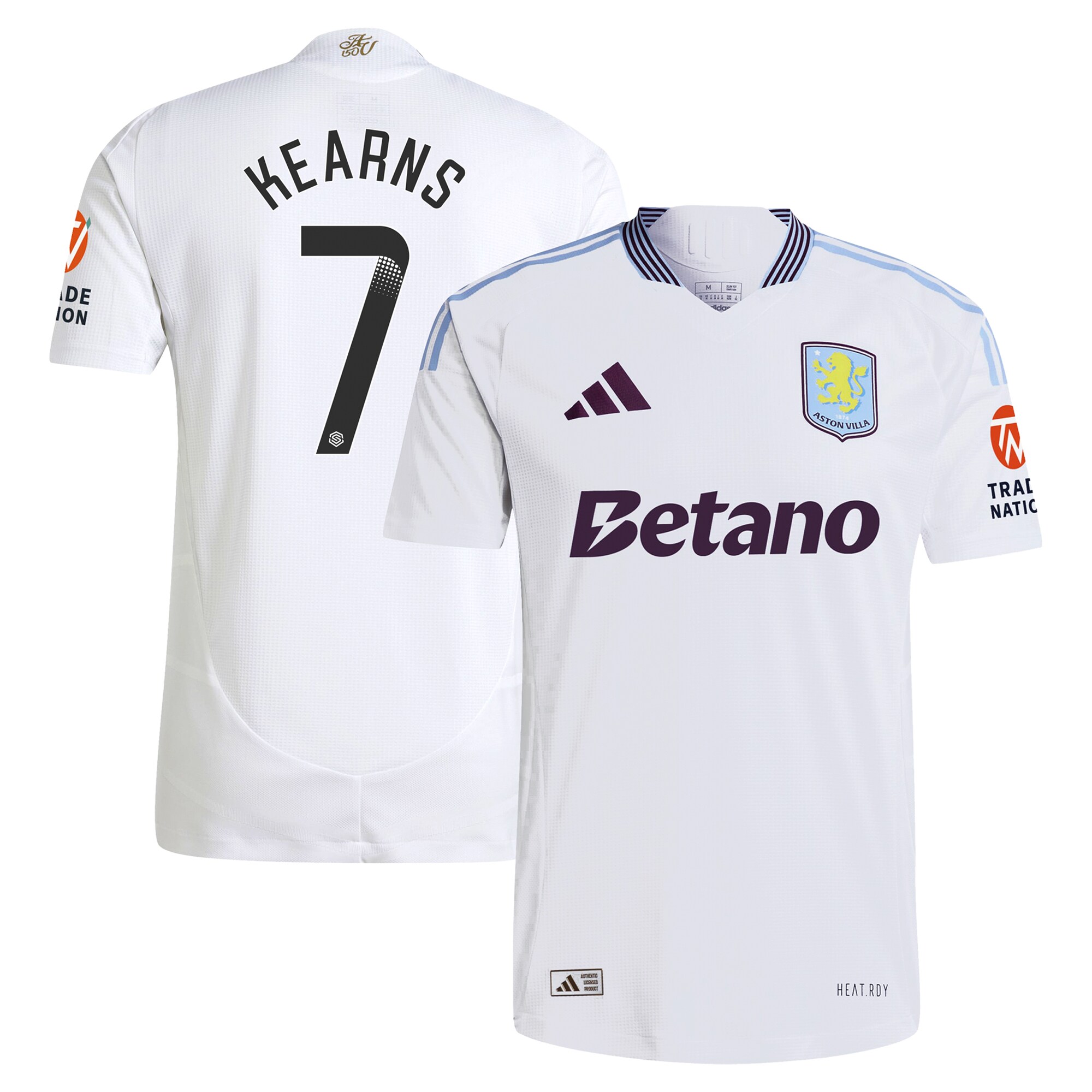 aston villa adidas wsl away authentic shirt 2024-25 with kearns 7 printing Collection | Official Aston Villa FC Gear Online