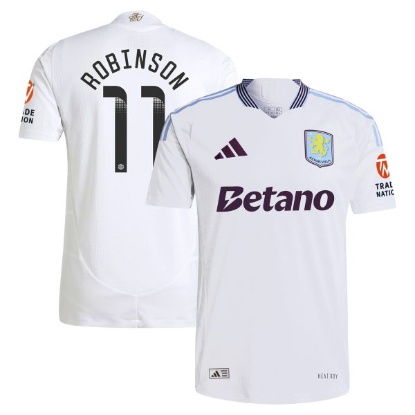 aston villa adidas wsl away authentic shirt 2024-25 with robinson 11 printing Collection | Official Aston Villa FC Gear Online