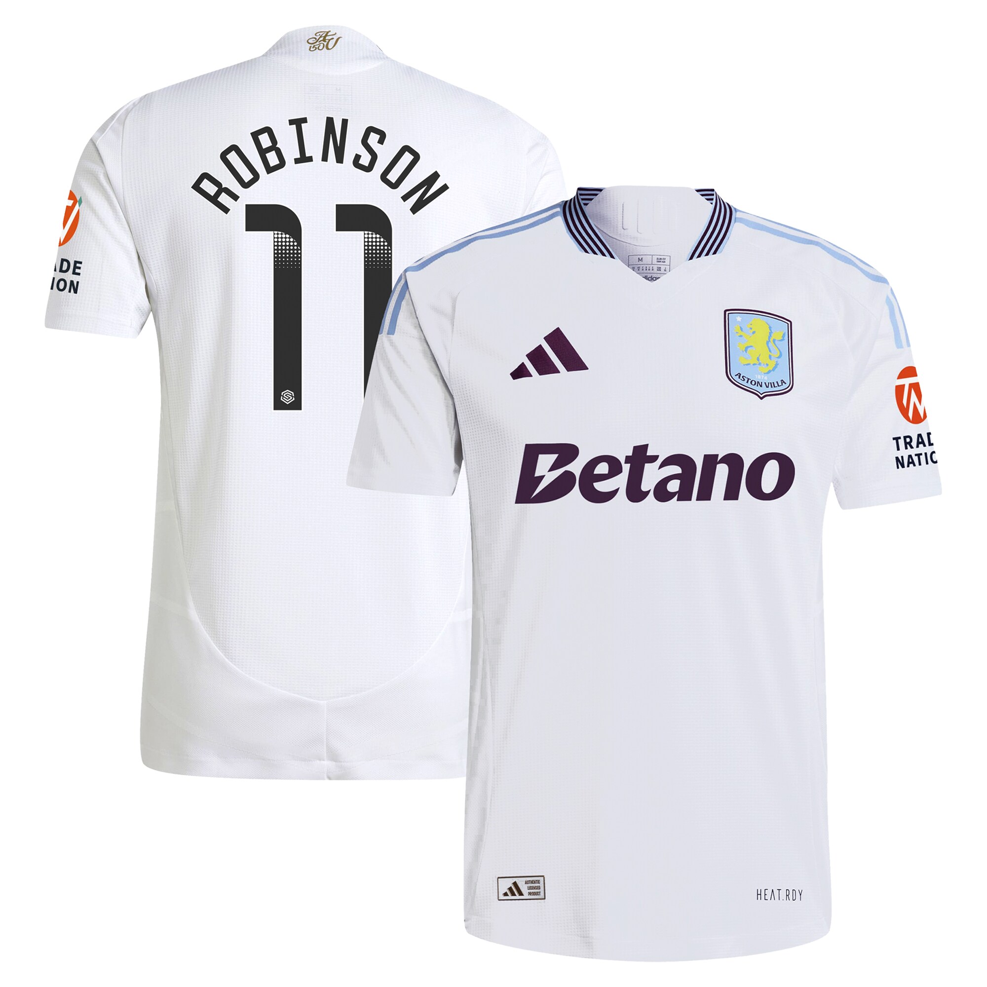 aston villa adidas wsl away authentic shirt 2024-25 with robinson 11 printing Collection | Official Aston Villa FC Gear Online
