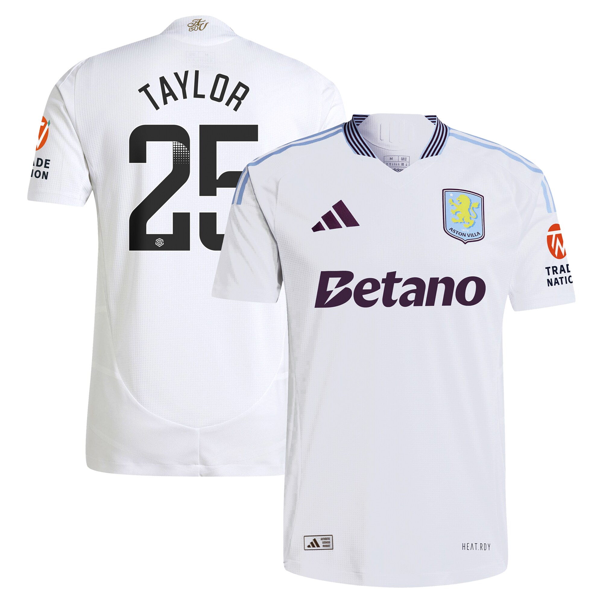 aston villa adidas wsl away authentic shirt 2024-25 with taylor 25 printing Collection | Official Aston Villa FC Gear Online