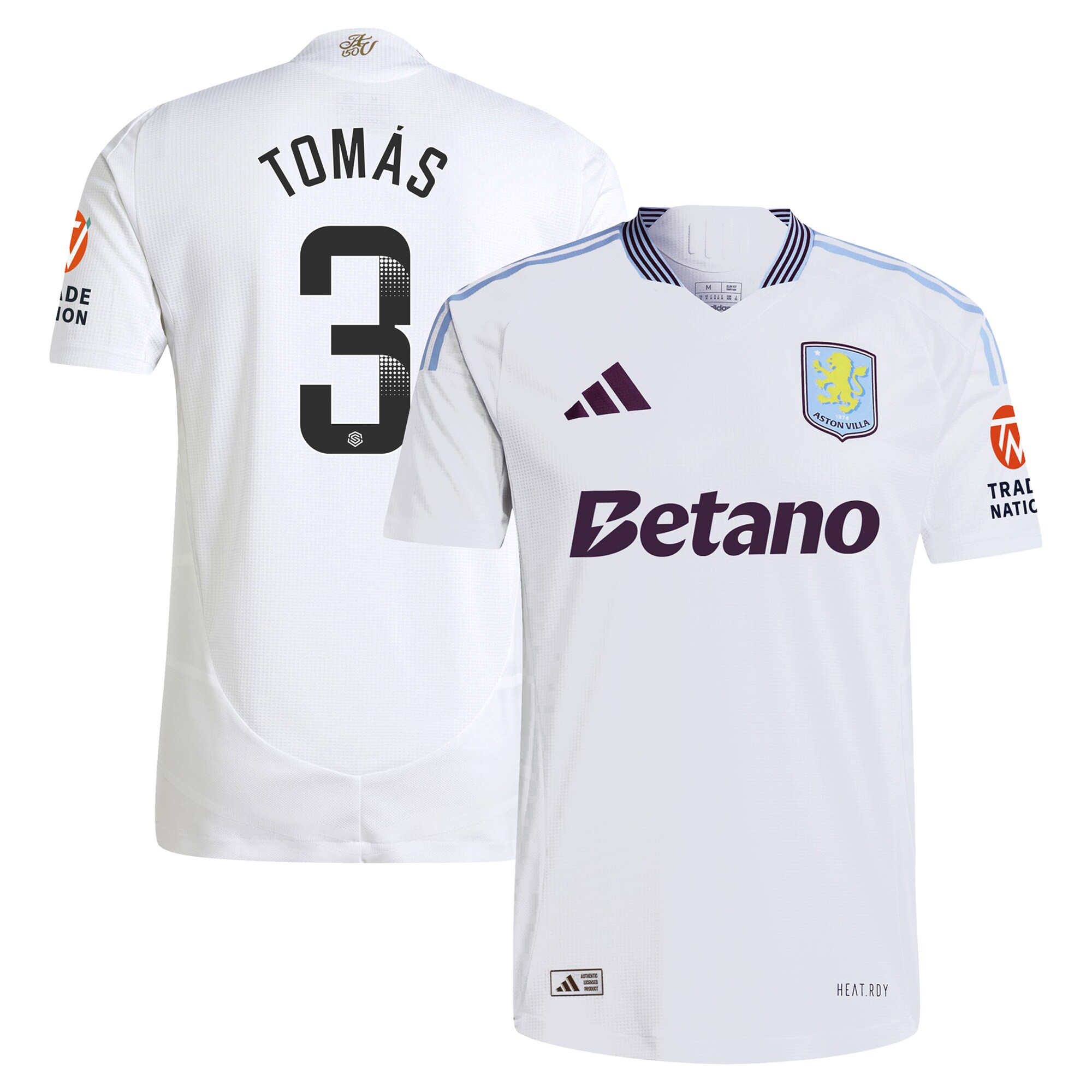 aston villa adidas wsl away authentic shirt 2024-25 with tomás 3 printing Collection | Official Aston Villa FC Gear Online