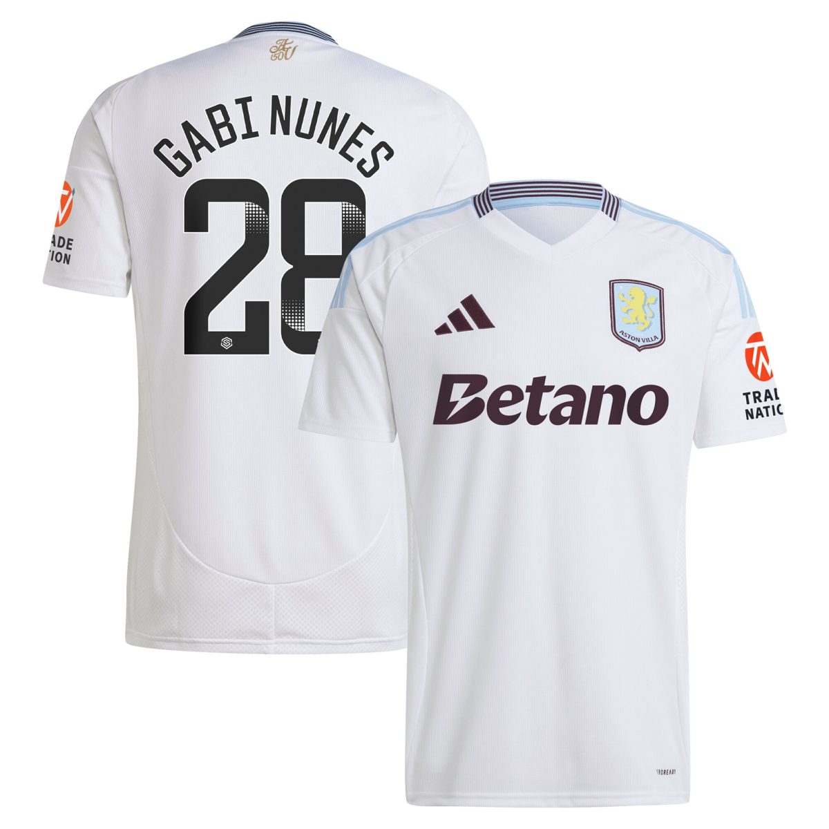 aston villa adidas wsl away shirt 2024-25 with gabi nunes 28 printing Collection | Official Aston Villa FC Gear Online