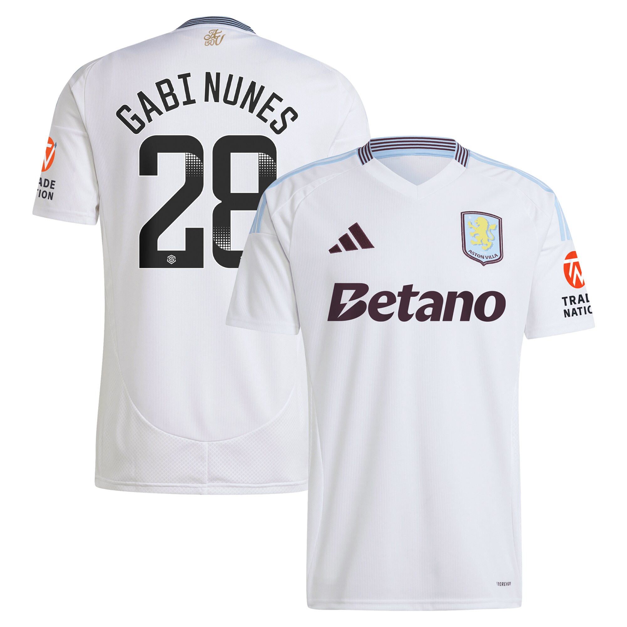 aston villa adidas wsl away shirt 2024-25 with gabi nunes 28 printing Collection | Official Aston Villa FC Gear Online