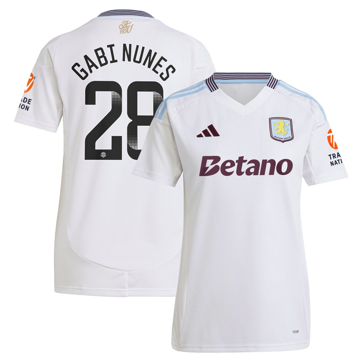 aston villa adidas wsl away shirt 2024-25 – womens with gabi nunes 28 printing Collection | Official Aston Villa FC Gear Online