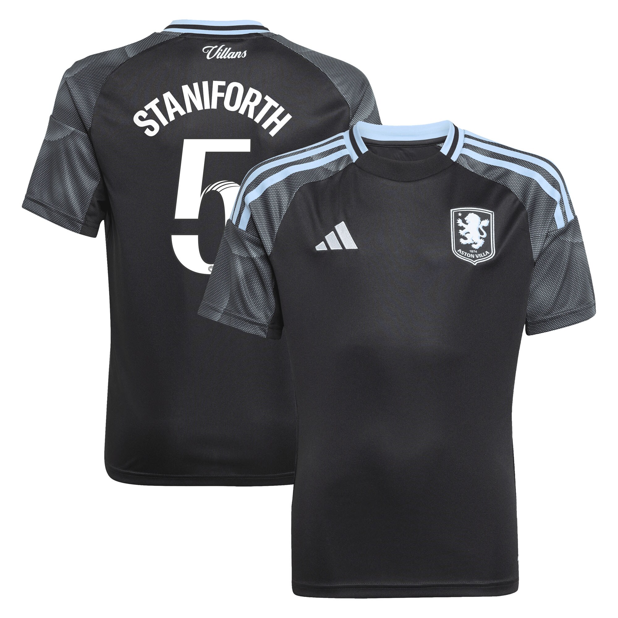 aston villa adidas wsl away shirt 2025-26 – kids with staniforth 5 printing Collection | Official Aston Villa FC Gear Online
