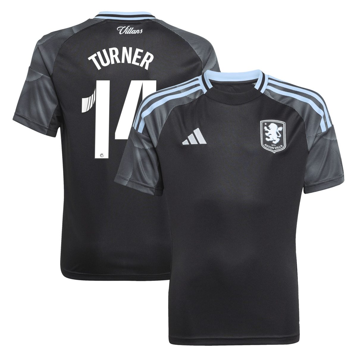 aston villa adidas wsl away shirt 2025-26 – kids with turner 14 printing Collection | Official Aston Villa FC Gear Online