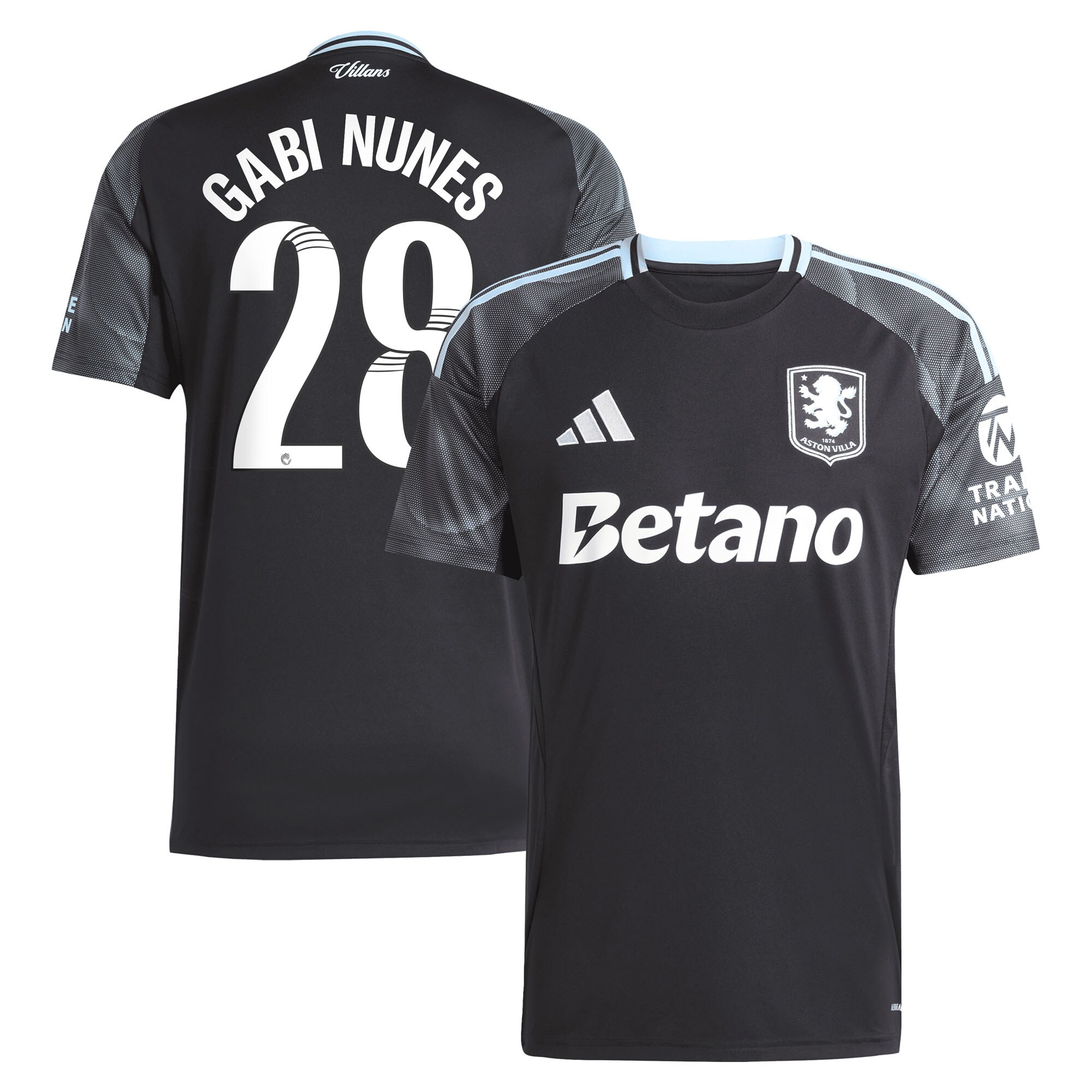 aston villa adidas wsl away shirt 2025-26 with gabi nunes 28 printing Collection | Official Aston Villa FC Gear Online