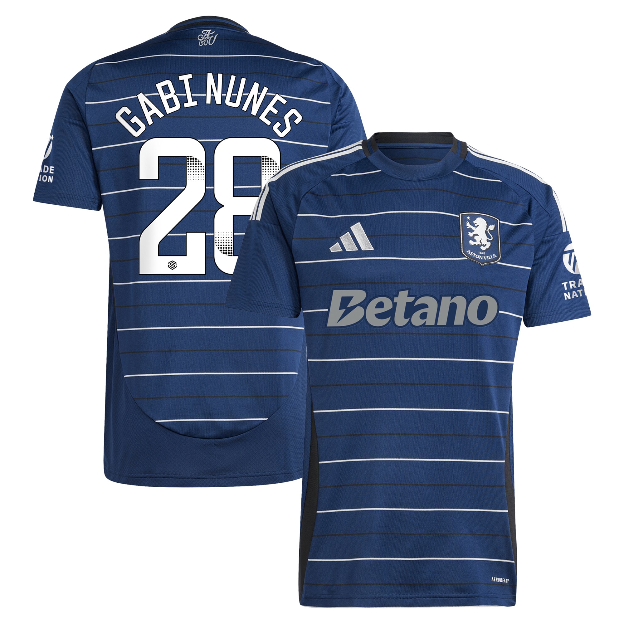aston villa adidas wsl third shirt 2024-25 with gabi nunes 28 printing Collection | Official Aston Villa FC Gear Online