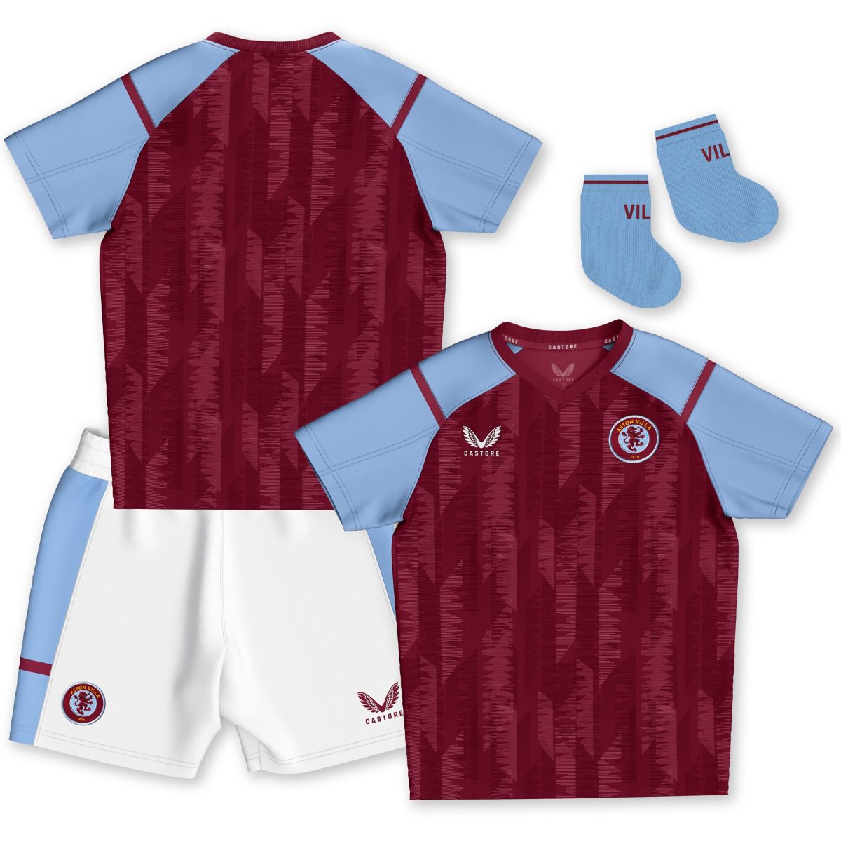 aston villa castore home baby kit 2023-24 with custom printing Collection | Official Aston Villa FC Gear Online