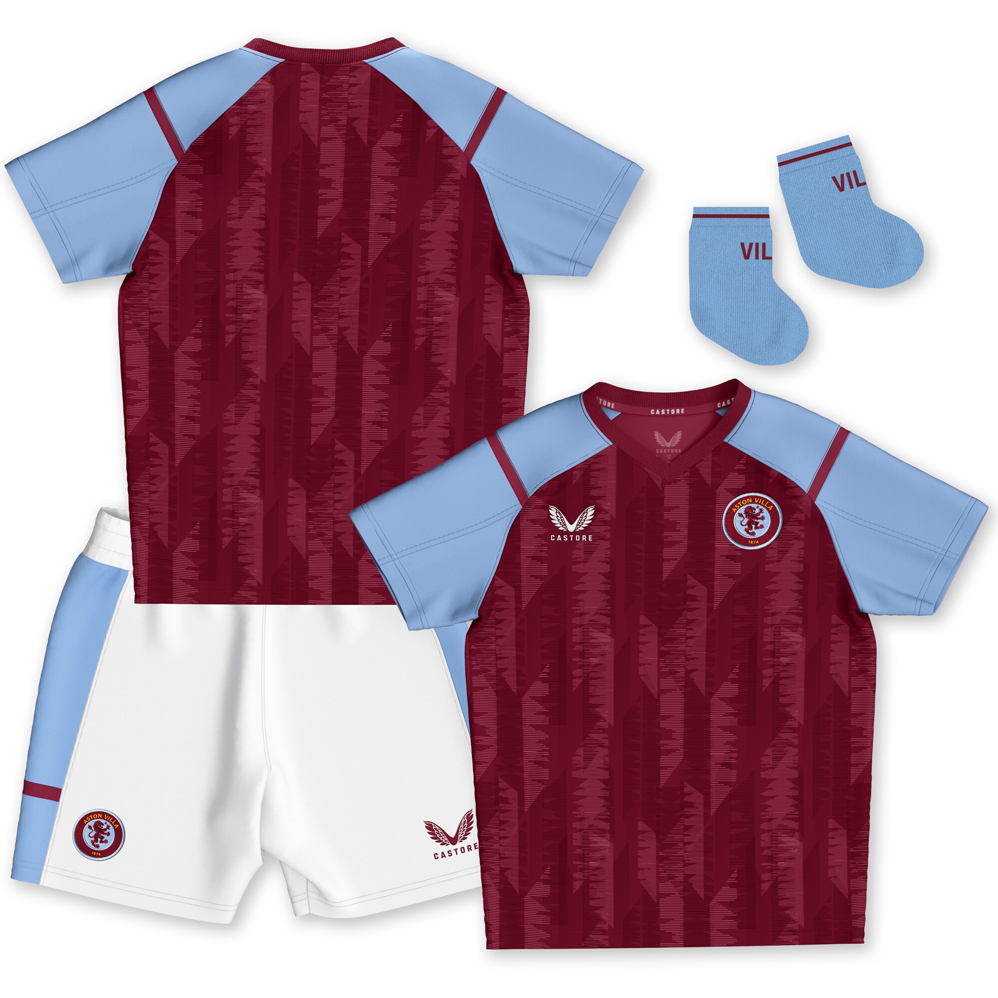aston villa castore home baby kit 2023-24 with custom printing Collection | Official Aston Villa FC Gear Online