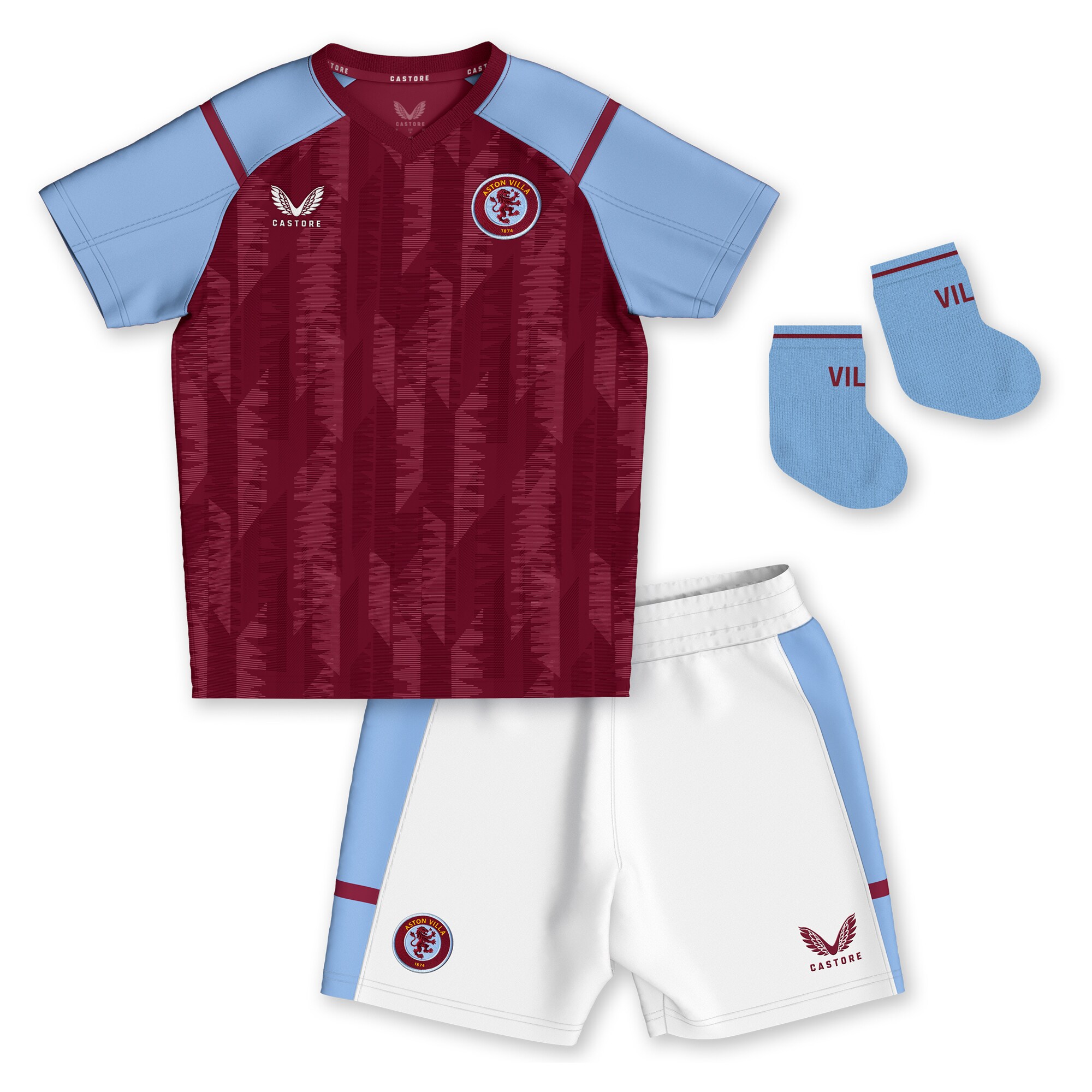 aston villa castore home baby kit 2023-24 with custom printing Collection | Official Aston Villa FC Gear Online