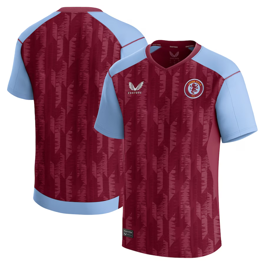 aston villa castore home shirt 2023-24 – kids with custom printing Collection | Official Aston Villa FC Gear Online