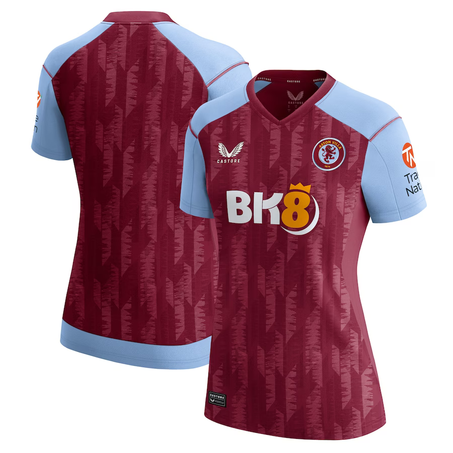 aston villa castore home shirt 2023-24 – womens with custom printing Collection | Official Aston Villa FC Gear Online