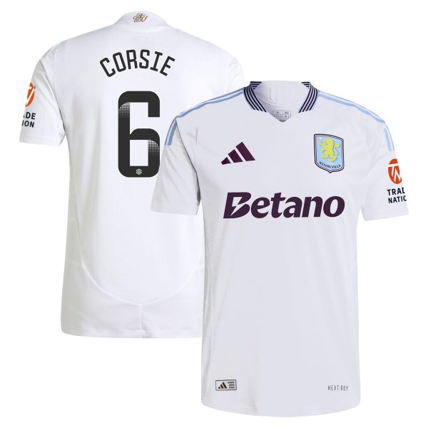 aston villa wsl adidas away authentic shirt 2024-25 with corsie 6 printing Collection | Official Aston Villa FC Gear Online