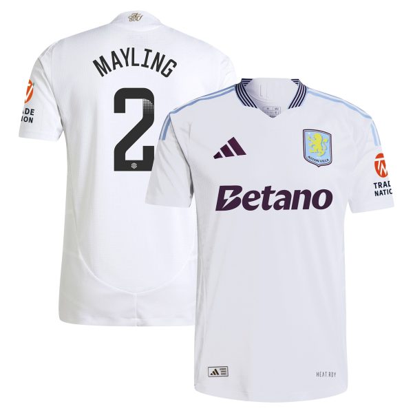 aston villa wsl adidas away authentic shirt 2024-25 with mayling 2 printing Collection | Official Aston Villa FC Gear Online