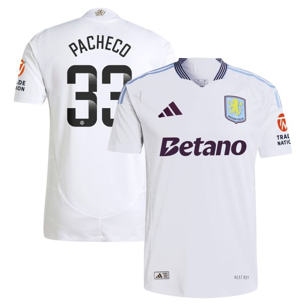 aston villa wsl adidas away authentic shirt 2024-25 with pacheco 33 printing Collection | Official Aston Villa FC Gear Online