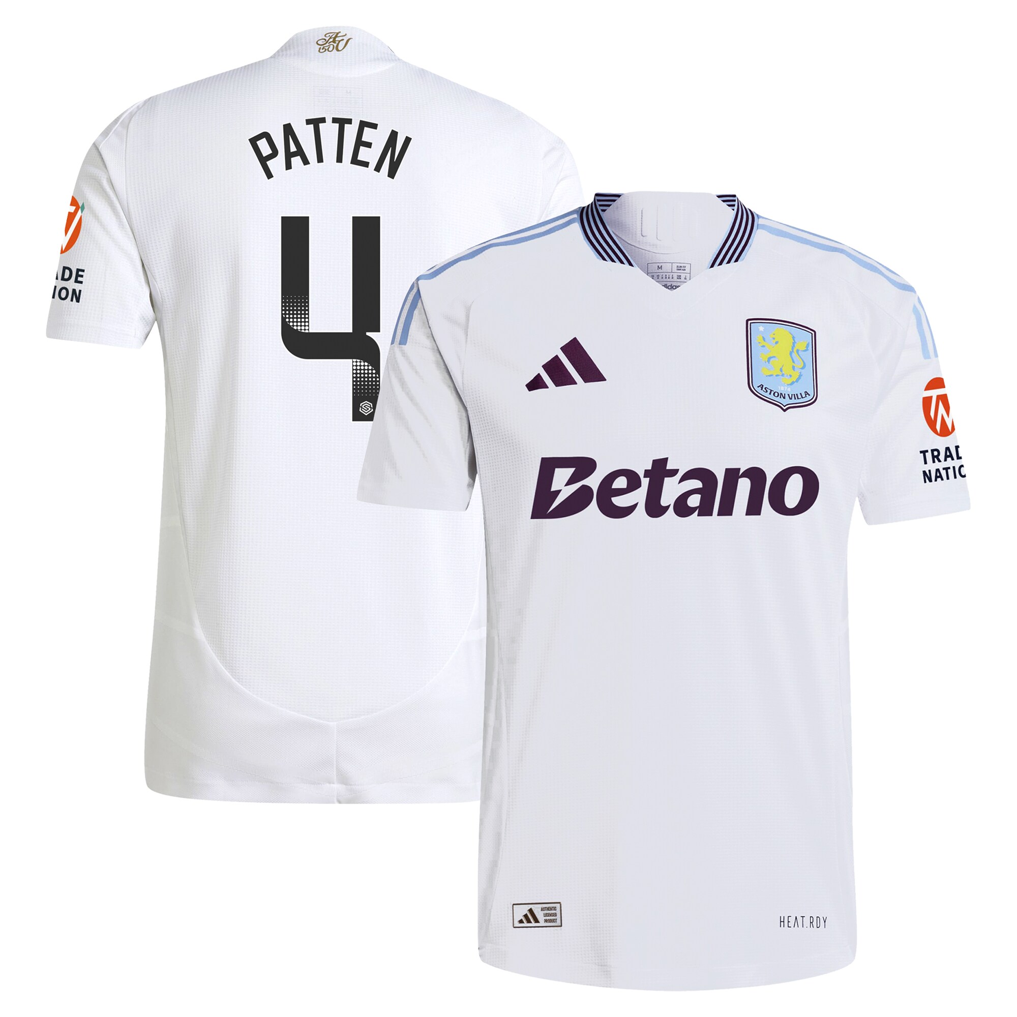 aston villa wsl adidas away authentic shirt 2024-25 with patten 4 printing Collection | Official Aston Villa FC Gear Online