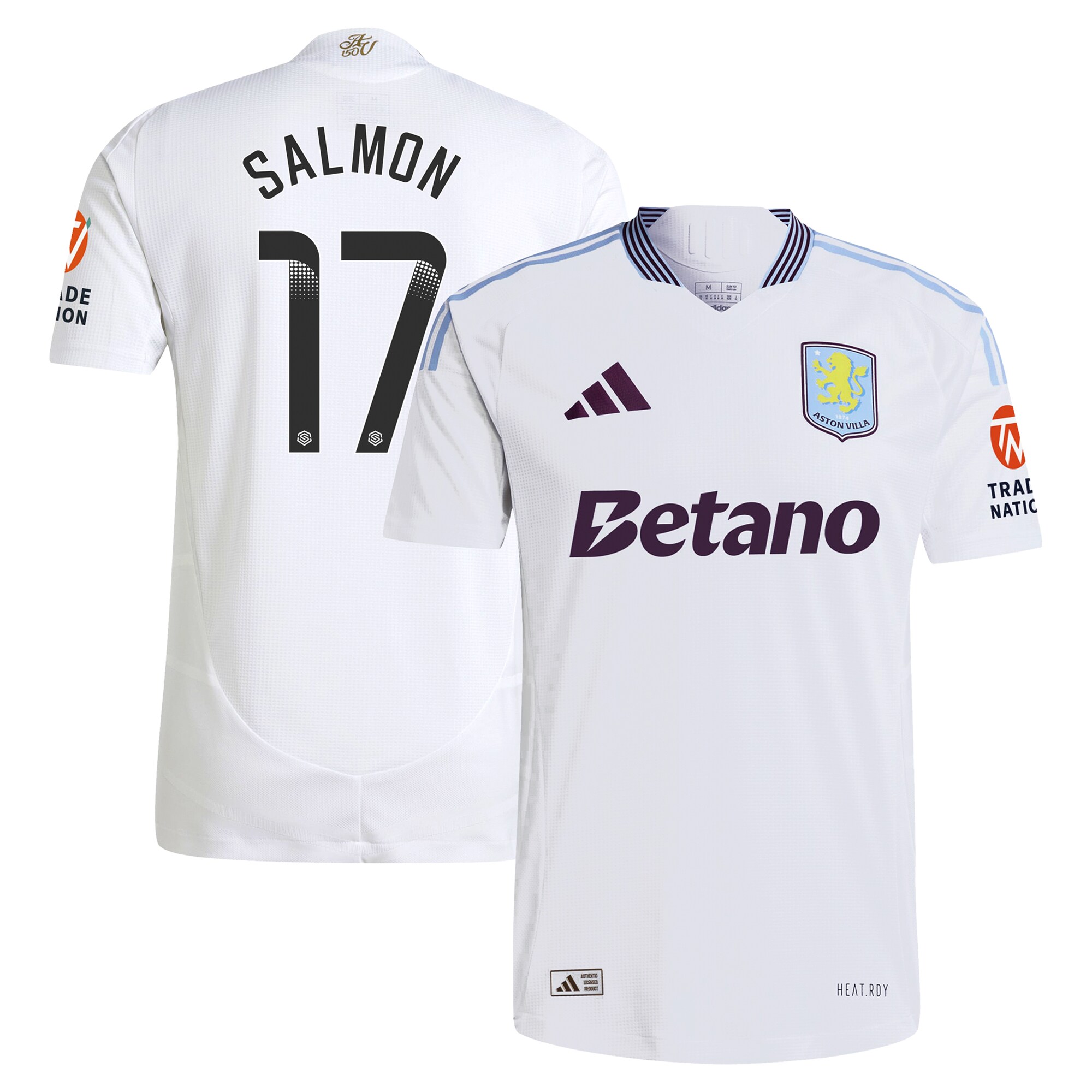 aston villa wsl adidas away authentic shirt 2024-25 with salmon 17 printing Collection | Official Aston Villa FC Gear Online