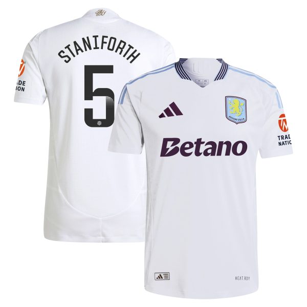 aston villa wsl adidas away authentic shirt 2024-25 with staniforth 5 printing Collection | Official Aston Villa FC Gear Online