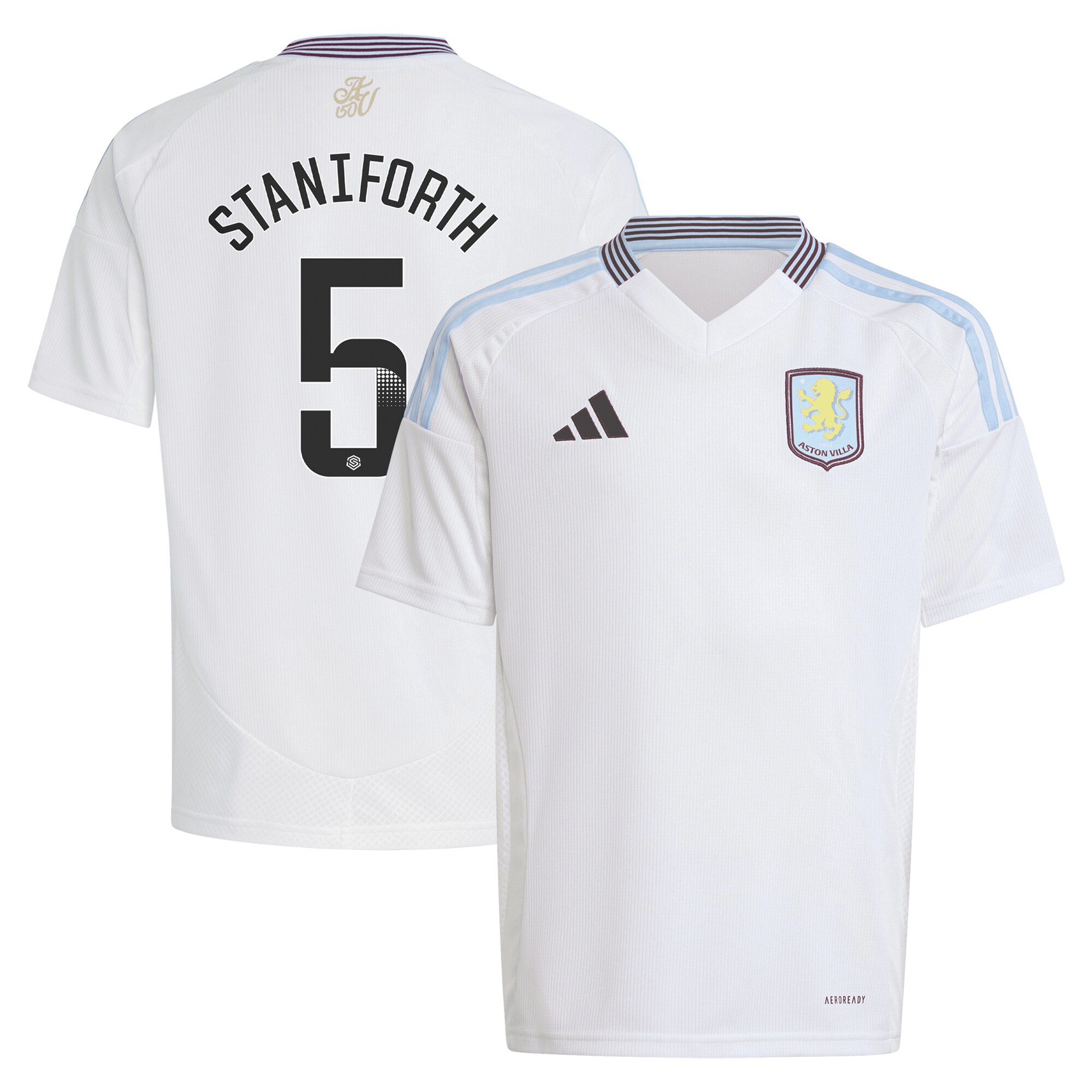 aston villa wsl adidas away shirt 2024-25 – kids with staniforth 5 printing Collection | Official Aston Villa FC Gear Online