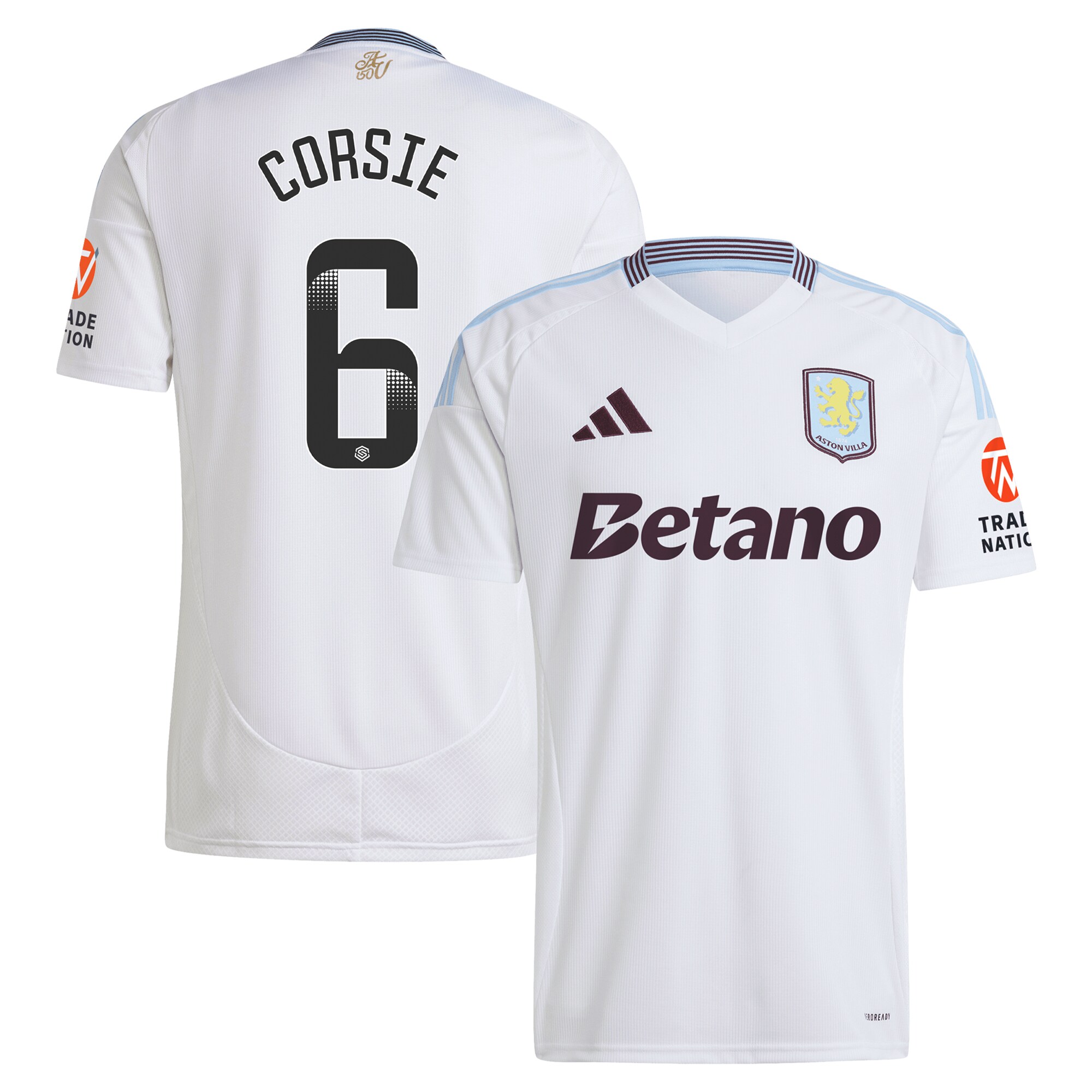 aston villa wsl adidas away shirt 2024-25 with corsie 6 printing Collection | Official Aston Villa FC Gear Online