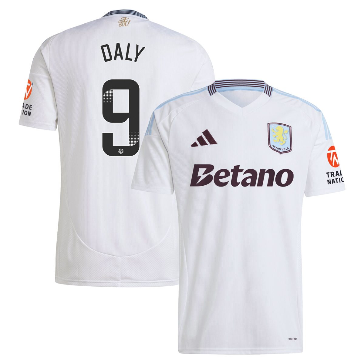 aston villa wsl adidas away shirt 2024-25 with daly 9 printing Collection | Official Aston Villa FC Gear Online