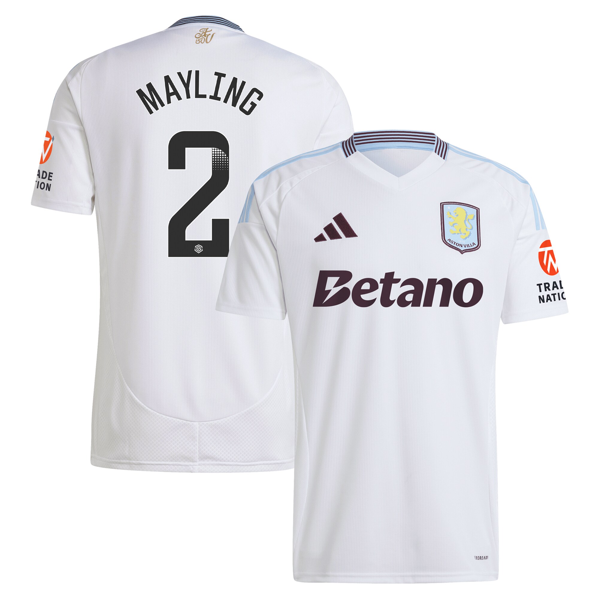 aston villa wsl adidas away shirt 2024-25 with mayling 2 printing Collection | Official Aston Villa FC Gear Online