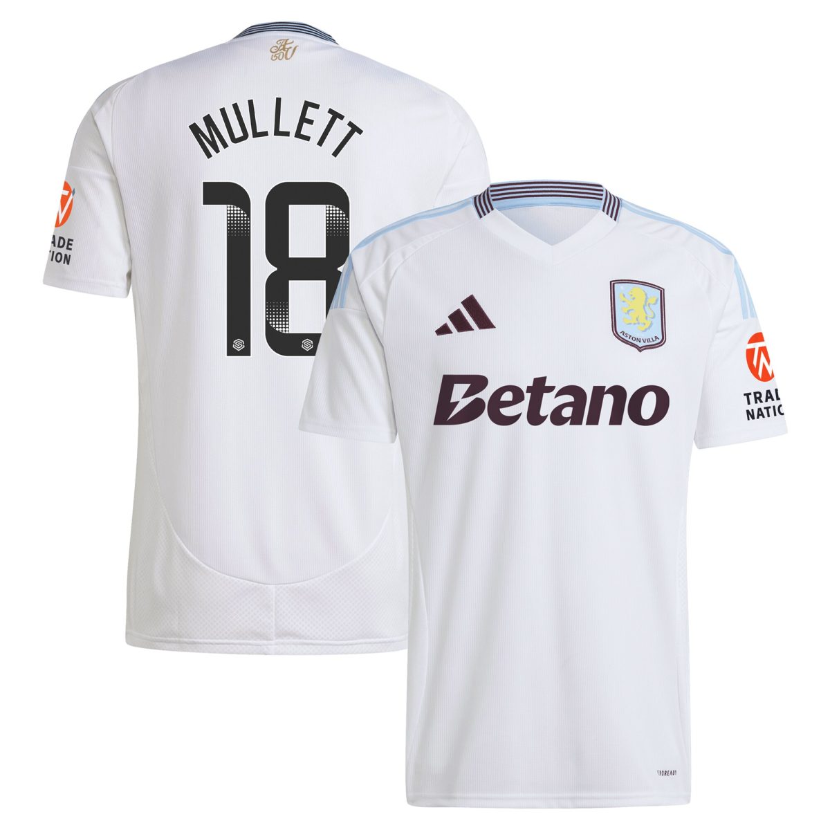 aston villa wsl adidas away shirt 2024-25 with mullett 18 printing Collection | Official Aston Villa FC Gear Online