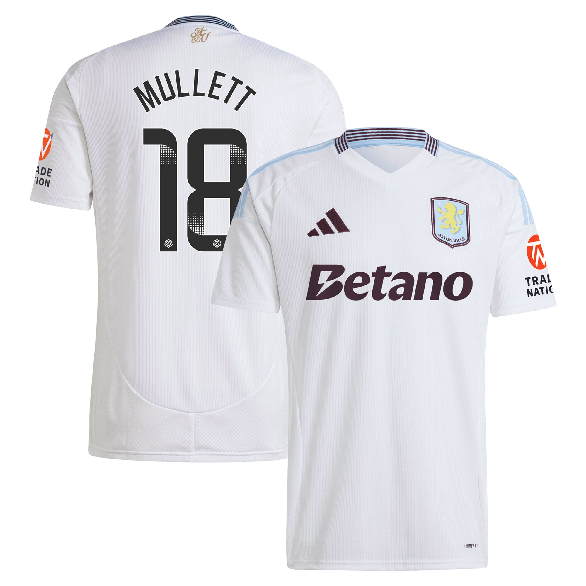 aston villa wsl adidas away shirt 2024-25 with mullett 18 printing Collection | Official Aston Villa FC Gear Online