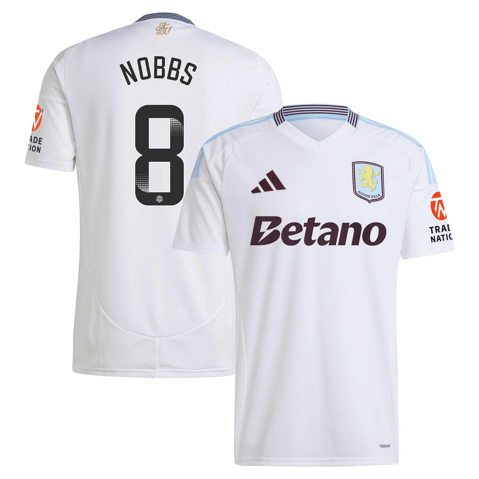 aston villa wsl adidas away shirt 2024-25 with nobbs 8 printing Collection | Official Aston Villa FC Gear Online
